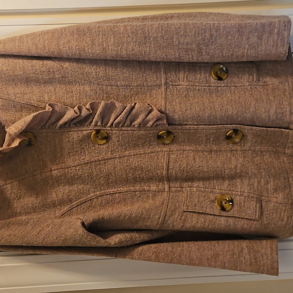 Luii Wool Button Down Ruffel Jacket - image 2